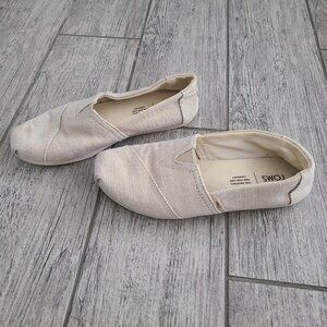 TOMS Women’s Classic Canvas Slip On Shoes Natural Beige Size 7